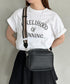 square leather shoulder bag/PUスクエアミニショルダーバッグ | CL1223288 | ブラック