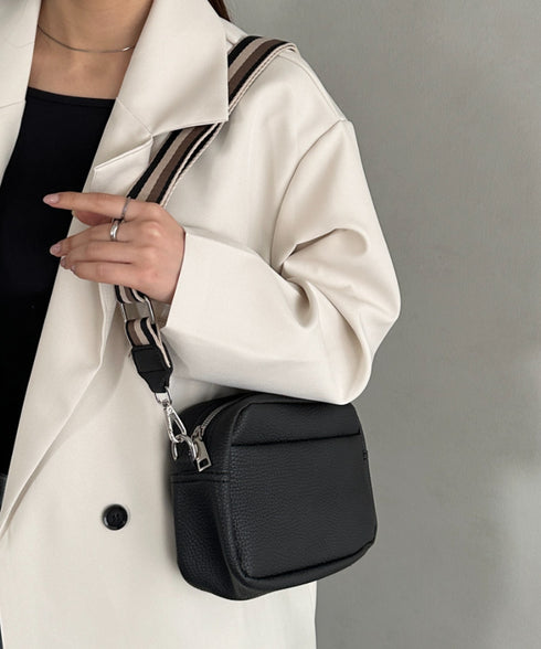 square leather shoulder bag/PUスクエアミニショルダーバッグ | CL1223288 | ブラック