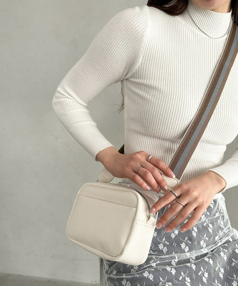 square leather shoulder bag/PUスクエアミニショルダーバッグ | CL1223288 | アイボリー