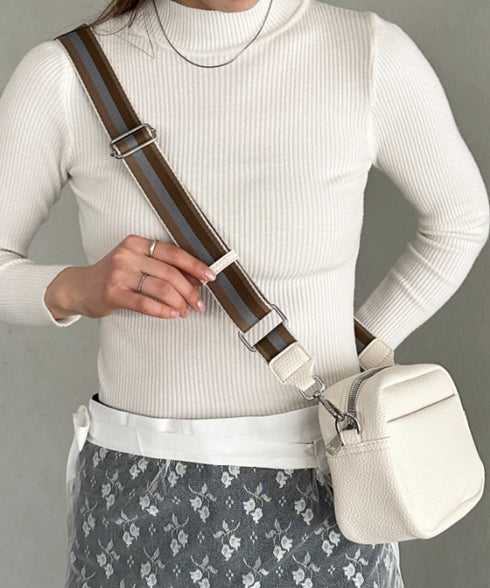 square leather shoulder bag/PUスクエアミニショルダーバッグ | CL1223288 | アイボリー