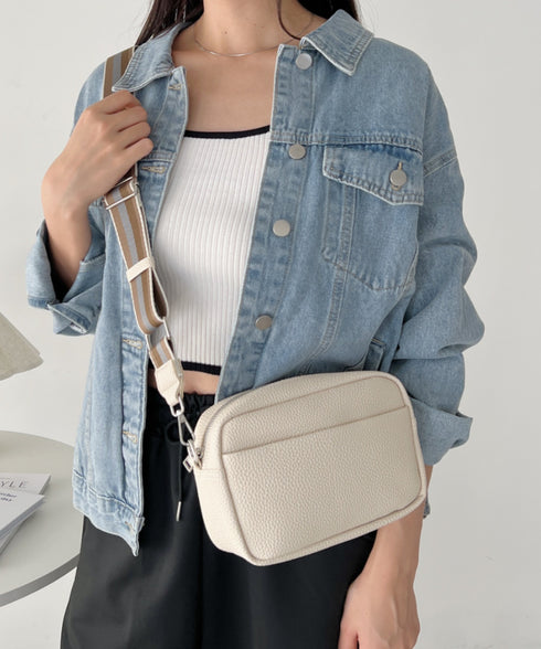 square leather shoulder bag/PUスクエアミニショルダーバッグ | CL1223288 | アイボリー