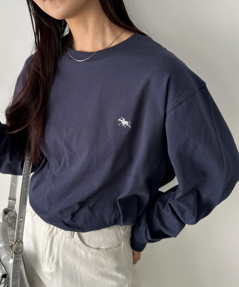 POLO CHAMPS/ポロチャンプス 別注 ワンポイント刺繍 オーバーサイズ ロンT | CL2223297 | ネイビー