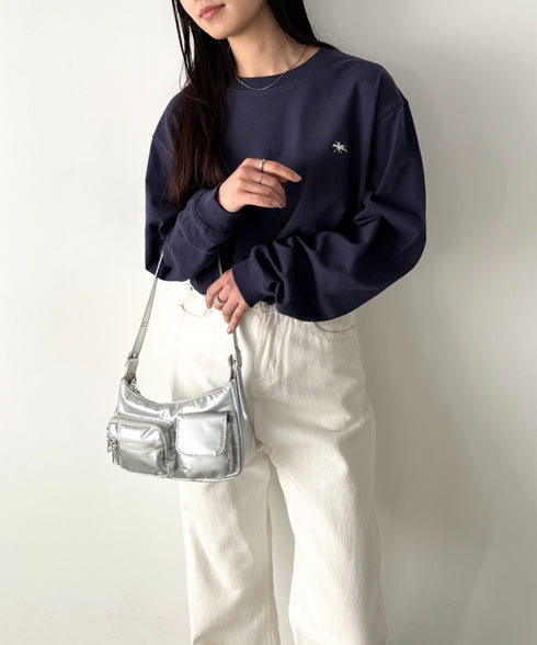 POLO CHAMPS/ポロチャンプス 別注 ワンポイント刺繍 オーバーサイズ ロンT | CL2223297 | ネイビー