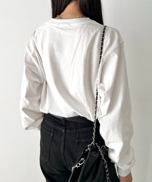 POLO CHAMPS/ポロチャンプス 別注 ワンポイント刺繍 オーバーサイズ ロンT | CL2223297 | ホワイト