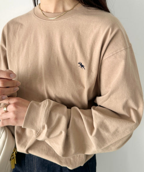 POLO CHAMPS/ポロチャンプス 別注 ワンポイント刺繍 オーバーサイズ ロンT | CL2223297 | ベージュ