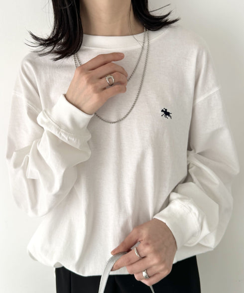 POLO CHAMPS/ポロチャンプス 別注 ワンポイント刺繍 オーバーサイズ ロンT | CL2223297 | ホワイト