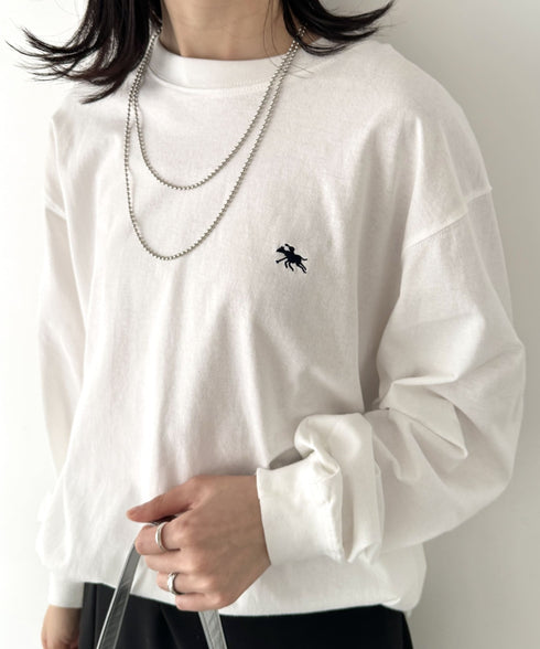 POLO CHAMPS/ポロチャンプス 別注 ワンポイント刺繍 オーバーサイズ ロンT | CL2223297 | ホワイト