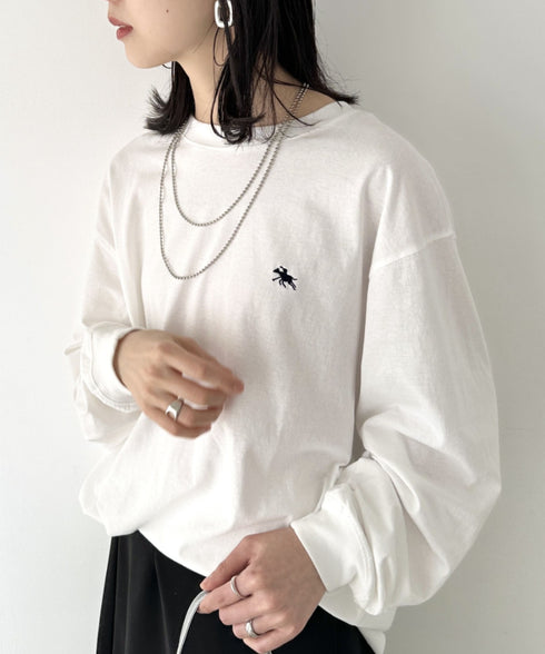 POLO CHAMPS/ポロチャンプス 別注 ワンポイント刺繍 オーバーサイズ ロンT | CL2223297 | ホワイト