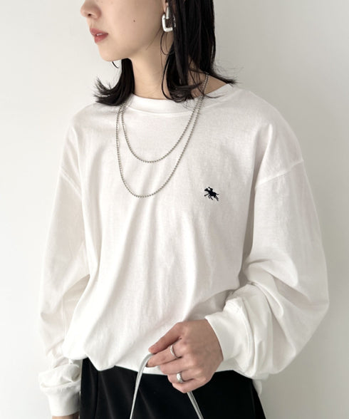 POLO CHAMPS/ポロチャンプス 別注 ワンポイント刺繍 オーバーサイズ ロンT | CL2223297 | ホワイト