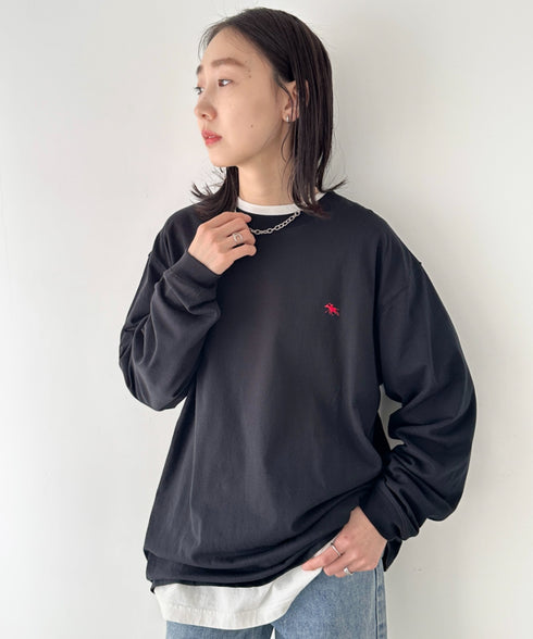 POLOCHAMPS/ポロチャンプス 別注 ワンポイント刺繍 オーバーサイズ ロンT | CL2223297 | ブラック