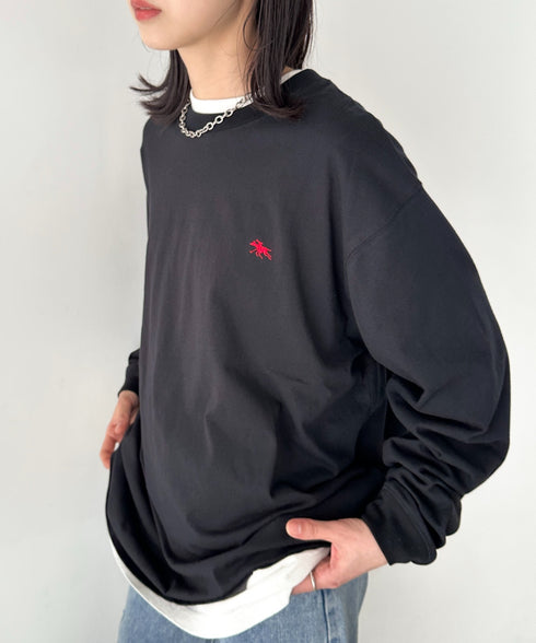 POLOCHAMPS/ポロチャンプス 別注 ワンポイント刺繍 オーバーサイズ ロンT | CL2223297 | ブラック