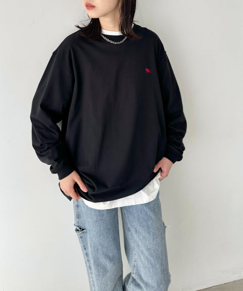 POLOCHAMPS/ポロチャンプス 別注 ワンポイント刺繍 オーバーサイズ ロンT | CL2223297 | ブラック