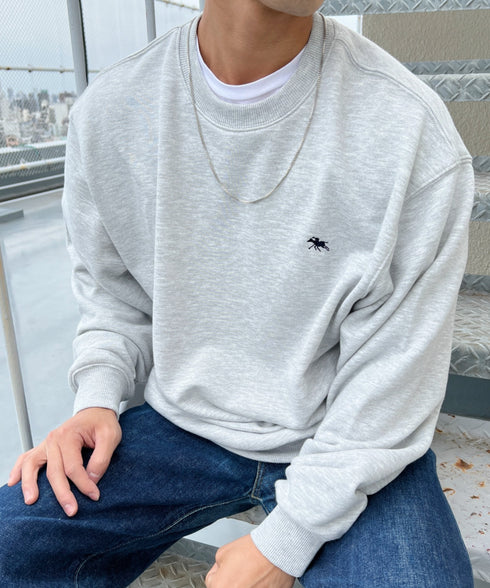 POLO CHAMPS/ポロチャンプス 別注 ワンポイント刺繍 クルーネック 長袖オーバーサイズスウェット | CL2223299 | グレー