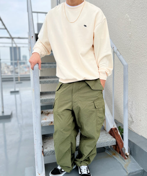 POLO CHAMPS/ポロチャンプス 別注 ワンポイント刺繍 クルーネック 長袖オーバーサイズスウェット | CL2223299 | アイボリー