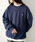 POLO CHAMPS/ポロチャンプス 別注 ワンポイント刺繍 クルーネック 長袖オーバーサイズスウェット | CL2223299 | ネイビー