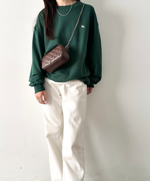 POLO CHAMPS/ポロチャンプス 別注 ワンポイント刺繍 クルーネック 長袖オーバーサイズスウェット | CL2223299 | ダークグリーン