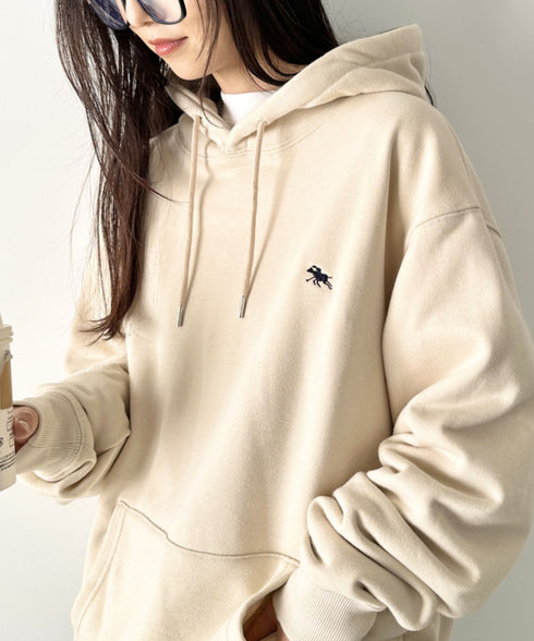 POLO CHAMPS/ポロチャンプス 別注 ワンポイント刺繍 オーバーサイズスウェットパーカー フーディ | CL2223300 | ベージュ