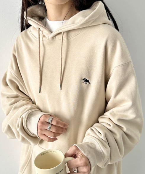 POLO CHAMPS/ポロチャンプス 別注 ワンポイント刺繍 オーバーサイズスウェットパーカー フーディ | CL2223300 | ベージュ