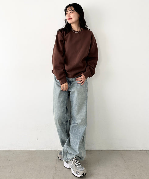 PROCLUB(プロクラブ)/スーパーヘビーウェイト 13オンス クルーネック ビッグ スウェットプルオーバー/Heavyweight Crew Neck Fleece Pullover Sweatshirt | IM2223002 | ブラウン
