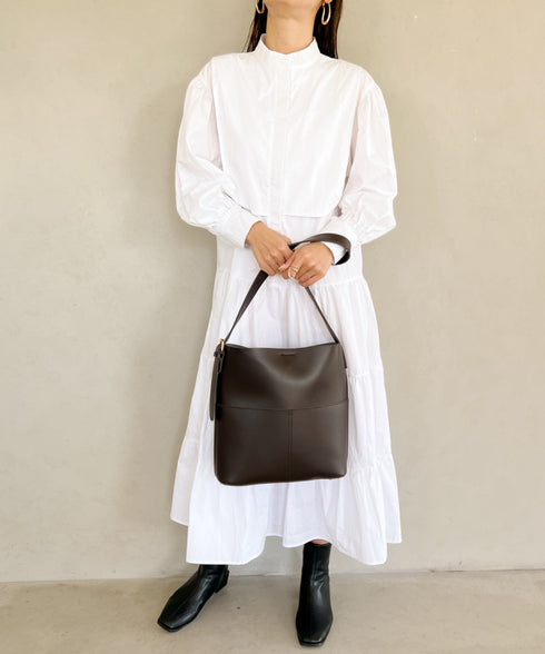 【A4収納可】フェイクレザーバケツショルダーバッグ | WOMEN | WR1223001 | ダークブラウン