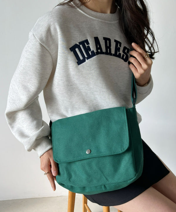 【A4サイズ対応】フラップキャンバススクエアショルダーバッグ | CL1231006 | グリーン