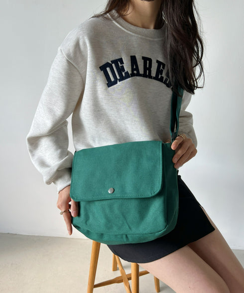 【A4サイズ対応】フラップキャンバススクエアショルダーバッグ | CL1231006 | グリーン