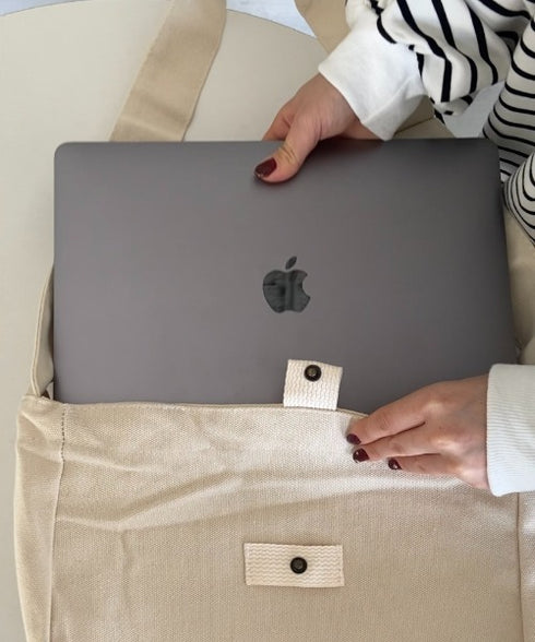 【A4サイズ対応】フラップキャンバススクエアショルダーバッグ | CL1231006 | アイボリー