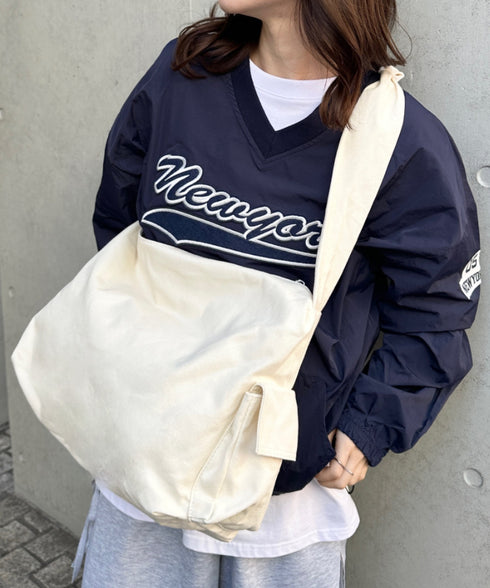 ドローコードギャザーキャンバスショルダーバッグ | CL12410114 | アイボリー