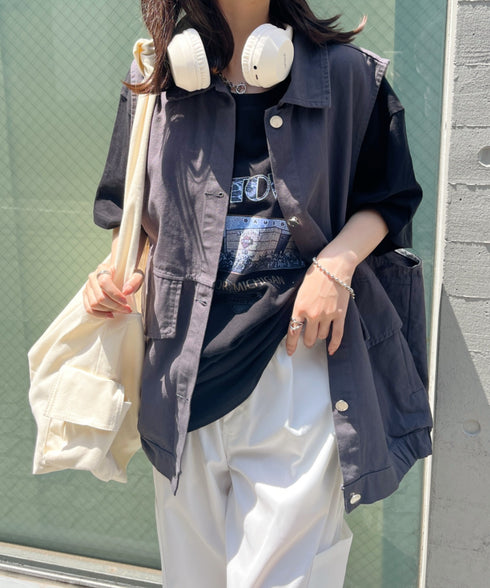 【A4サイズ対応】スマホポケット付き ビッグキャンバスショルダーバッグ | CL1231007 | アイボリー