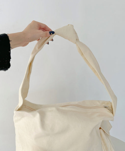 【A4サイズ対応】スマホポケット付き ビッグキャンバスショルダーバッグ | CL1231007 | アイボリー