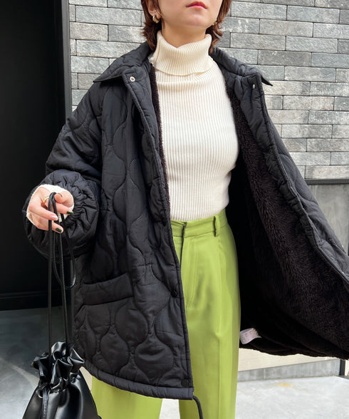 モンスターキルティングコート 裏ボアアウター | MD2224001 | ブラック