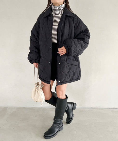 モンスターキルティングコート 裏ボアアウター | MD2224001 | ブラック