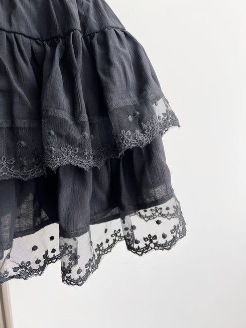 コットンティアードミニスカート | SL2251648 | ブラック