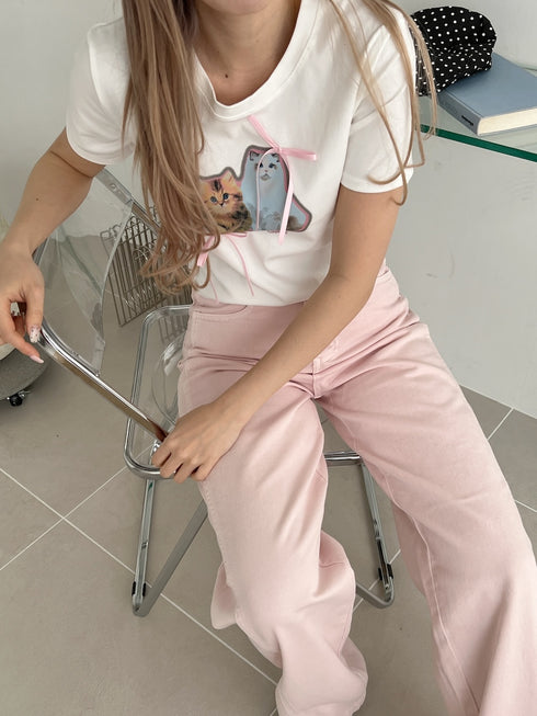 キャットリボンTシャツ | SL2252606 | ホワイト