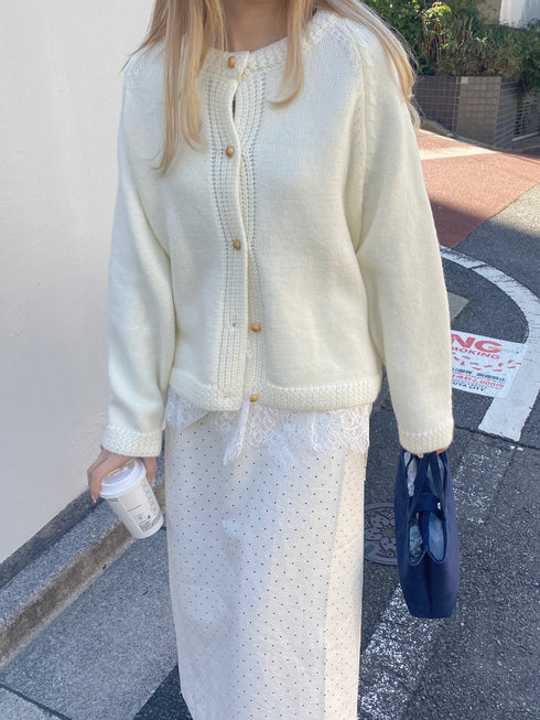 ラウンドネックニットカーディガン | SL2244641 | ホワイト