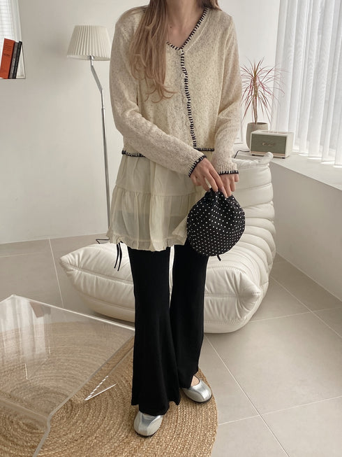 バイカラーステッチカーディガン | SL2251623 | アイボリー