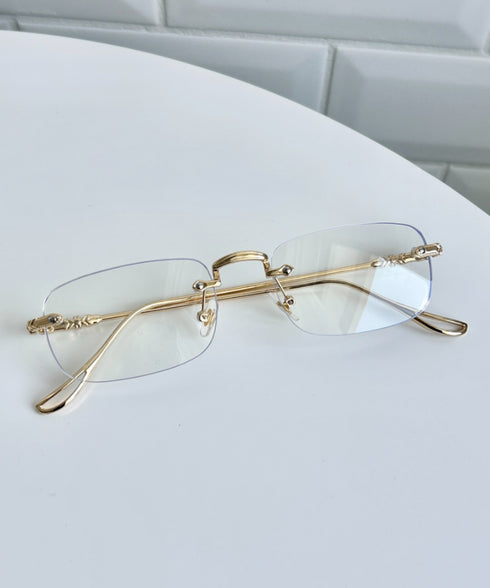 ノンフレームスクエアレンズメガネ | NU6241486 | ゴールド