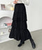 Iラインギャザーティアードロングスカート | CL2231208 | ブラック