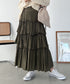 Iラインギャザーティアードロングスカート | CL2231208 | カーキ