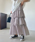 Iラインギャザーティアードロングスカート | CL2231208 | グレイッシュベージュ