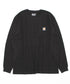 Carhartt(カーハート)/ルーズフィット ロンT ポケT USA規格 ヘビーウェイト ビッグサイズ オーバーサイズ 6.5Oz ユニセックス ポケット付き コットン 長袖 ロンT/K126 | IL2224044 | ブラック
