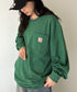 Carhartt(カーハート)/ルーズフィット ロンT ポケT USA規格 ヘビーウェイト ビッグサイズ オーバーサイズ 6.5Oz ユニセックス ポケット付き コットン 長袖 ロンT/K126 | IL2224044 | グリーン