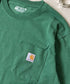 Carhartt(カーハート)/ルーズフィット ロンT ポケT USA規格 ヘビーウェイト ビッグサイズ オーバーサイズ 6.5Oz ユニセックス ポケット付き コットン 長袖 ロンT/K126 | IL2224044 | グリーン