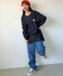 Carhartt(カーハート)/ルーズフィット ロンT ポケT USA規格 ヘビーウェイト ビッグサイズ オーバーサイズ 6.5Oz ユニセックス ポケット付き コットン 長袖 ロンT/K126 | IL2224044 | ブラック
