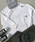 Carhartt(カーハート)/ルーズフィット ロンT ポケT USA規格 ヘビーウェイト ビッグサイズ オーバーサイズ 6.5Oz ユニセックス ポケット付き コットン 長袖 ロンT/K126 | IL2224044 | ホワイト