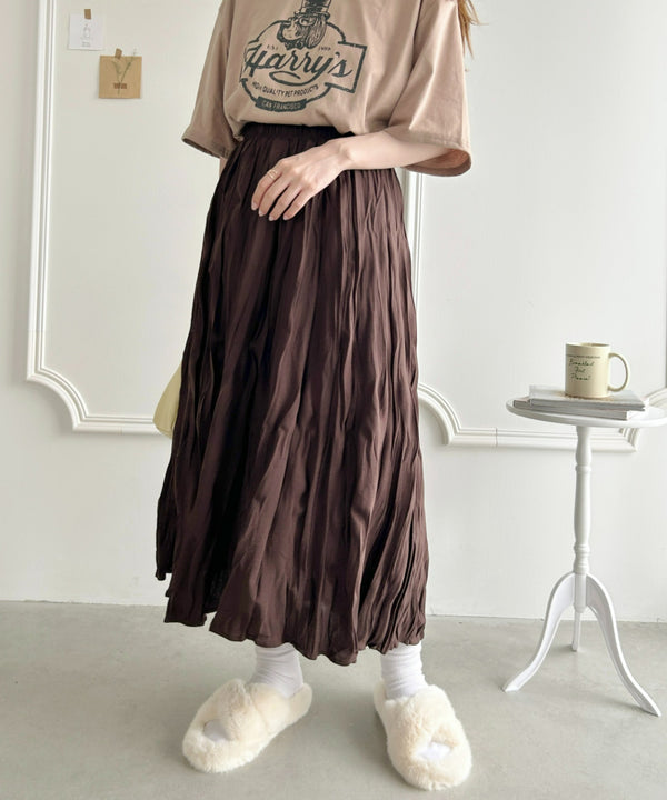 ソフトタッチワッシャーフレアスカート | LO2231072 | ブラウン