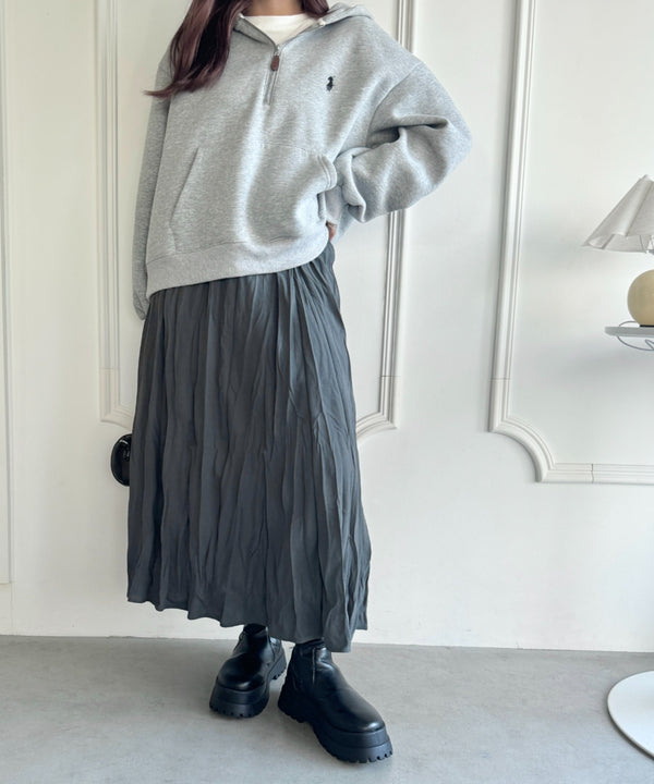 ソフトタッチワッシャーフレアスカート | LO2231072 | チャコールグレー