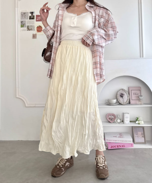 ソフトタッチワッシャーフレアスカート | LO2231072 | アイボリー