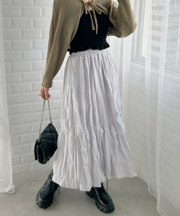 ソフトタッチワッシャーフレアスカート | LO2231072 | ライトグレー