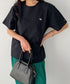 【POLOCHAMPS/ポロチャンプス】 別注 ワンポイント刺繍 クルーネック半袖Tシャツ | CL2232009 | ブラック